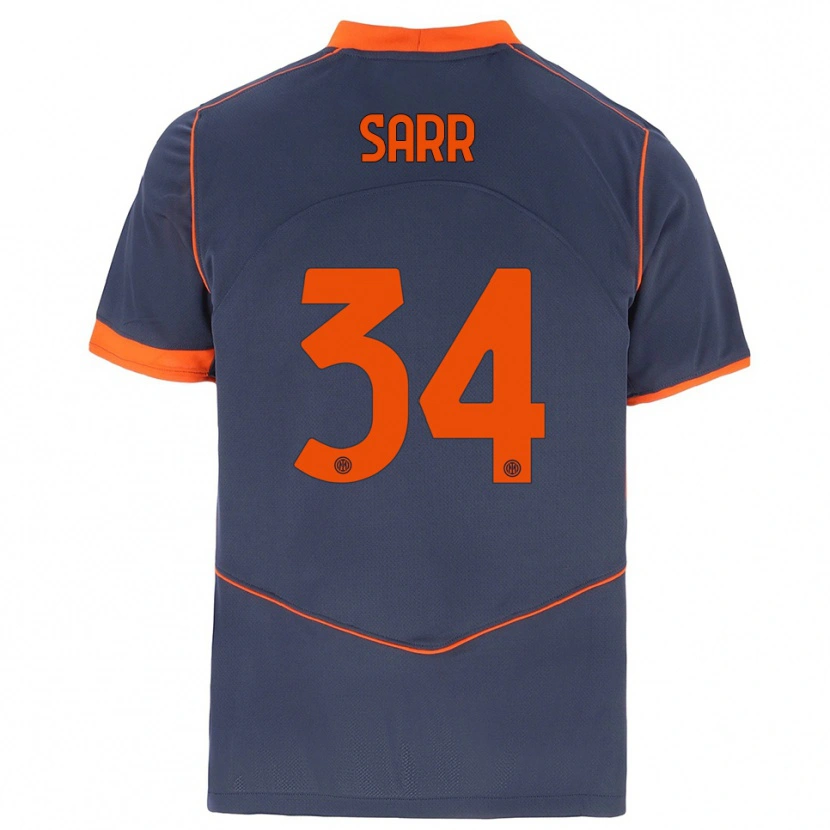 Danxen Women Amadou Sarr #34 Gray Orange Third Jersey 2025/26 T-Shirt