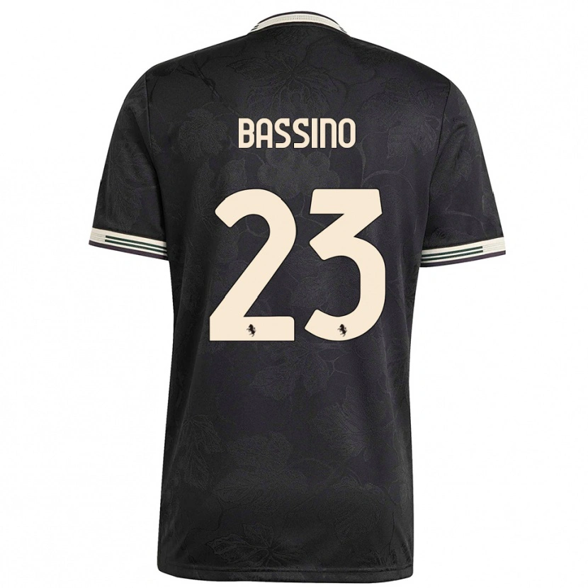 Danxen Women Alessandro Bassino #23 Black White Green Third Jersey 2025/26 T-Shirt
