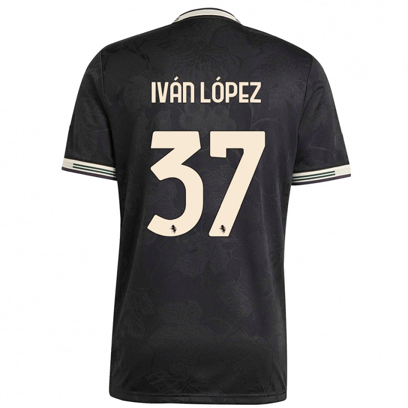 Danxen Women Iván López #37 Black White Green Third Jersey 2025/26 T-Shirt