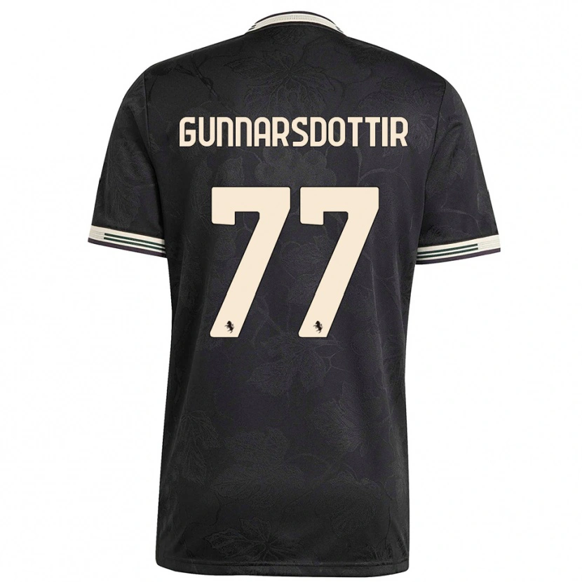 Danxen Women Sara Bjork Gunnarsdottir #77 Black White Green Third Jersey 2025/26 T-Shirt