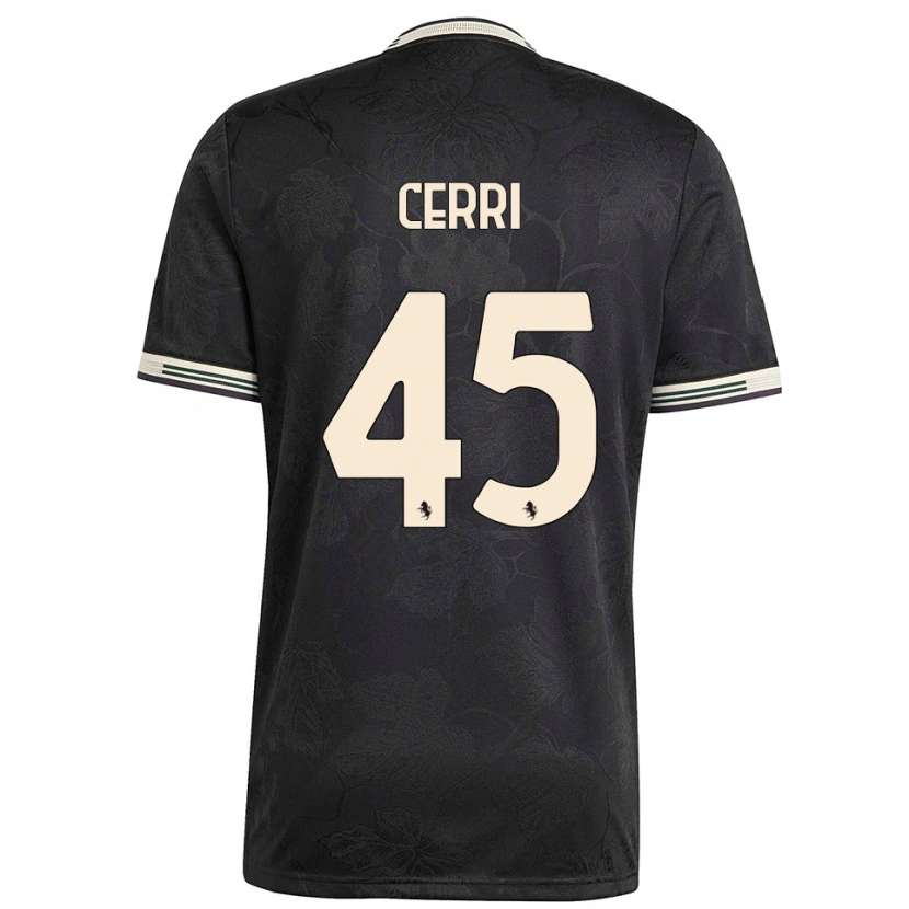 Danxen Women Leonardo Cerri #45 Black White Green Third Jersey 2025/26 T-Shirt
