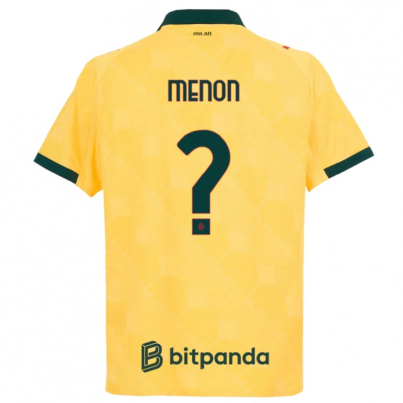Danxen Women Luca Menon #0 Yellow Black Third Jersey 2025/26 T-Shirt