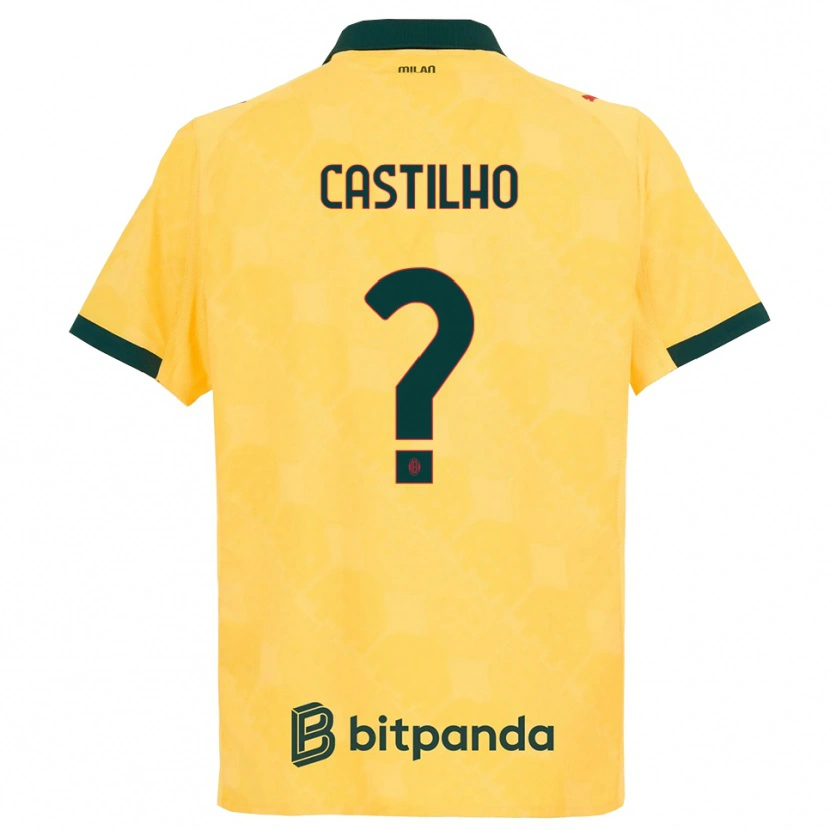 Danxen Women Estevan Amaral Castilho #0 Yellow Black Third Jersey 2025/26 T-Shirt