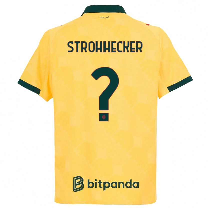 Danxen Women Riccardo Strohhecker #0 Yellow Black Third Jersey 2025/26 T-Shirt