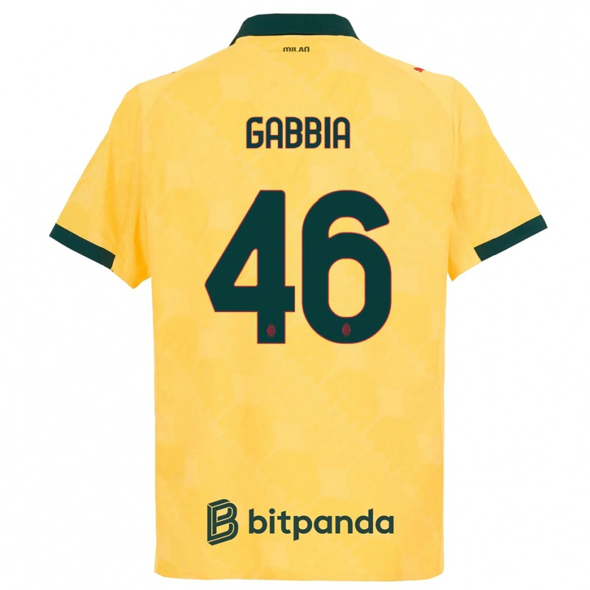 Danxen Women Matteo Gabbia #46 Yellow Black Third Jersey 2025/26 T-Shirt