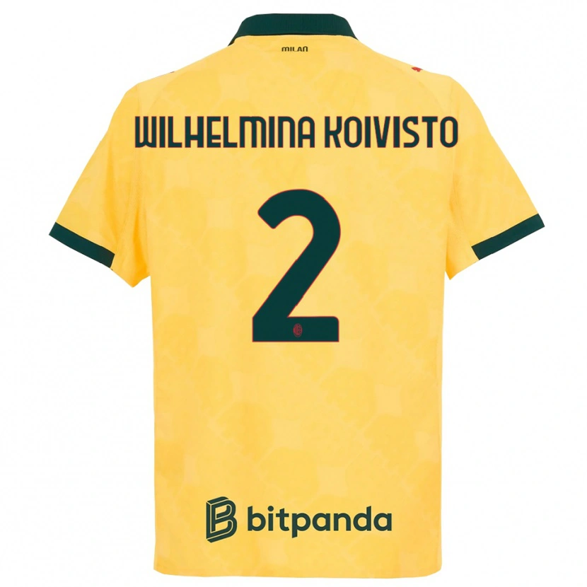 Danxen Women Emma Wilhelmina Koivisto #2 Yellow Black Third Jersey 2025/26 T-Shirt