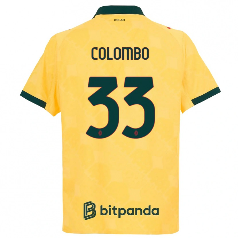 Danxen Women Federico Colombo #33 Yellow Black Third Jersey 2025/26 T-Shirt