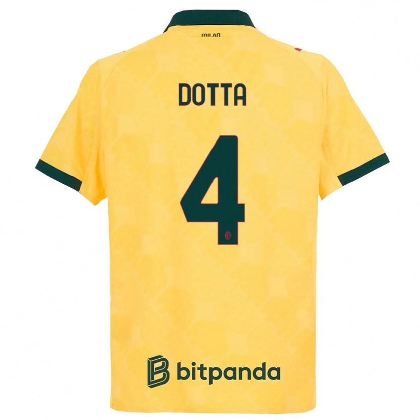 Danxen Women Cristiano Dotta #4 Yellow Black Third Jersey 2025/26 T-Shirt
