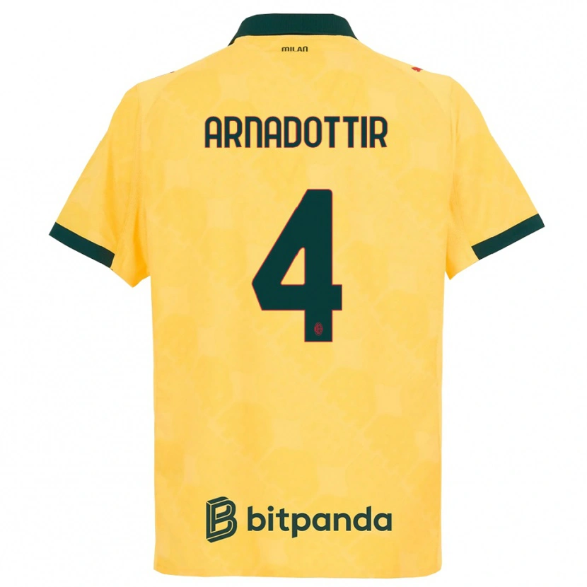 Danxen Women Guony Arnadottir #4 Yellow Black Third Jersey 2025/26 T-Shirt