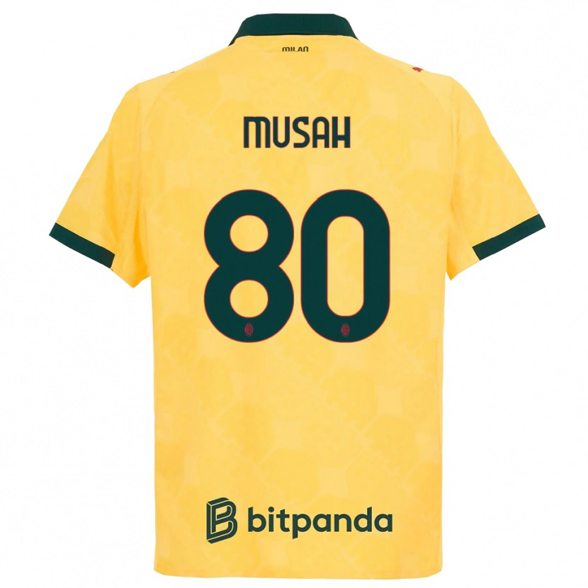 Danxen Women Yunus Musah #80 Yellow Black Third Jersey 2025/26 T-Shirt