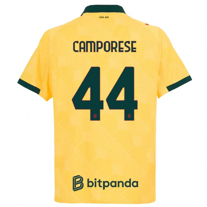 Danxen Women Michele Camporese #44 Yellow Black Third Jersey 2025/26 T-Shirt