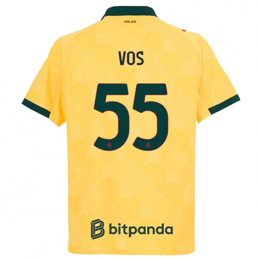 Danxen Women Silvano Vos #55 Yellow Black Third Jersey 2025/26 T-Shirt