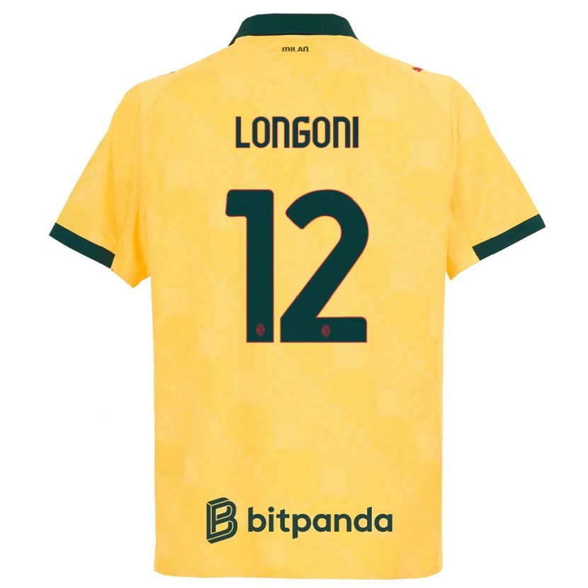 Danxen Women Alessandro Longoni #12 Yellow Black Third Jersey 2025/26 T-Shirt