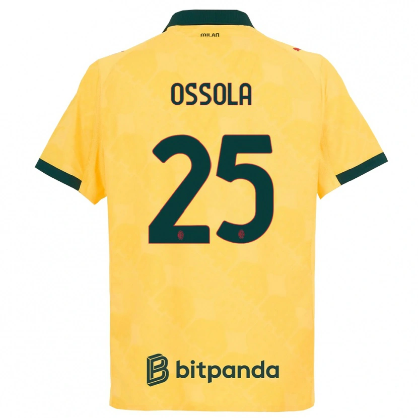 Danxen Women Lorenzo Ossola #25 Yellow Black Third Jersey 2025/26 T-Shirt