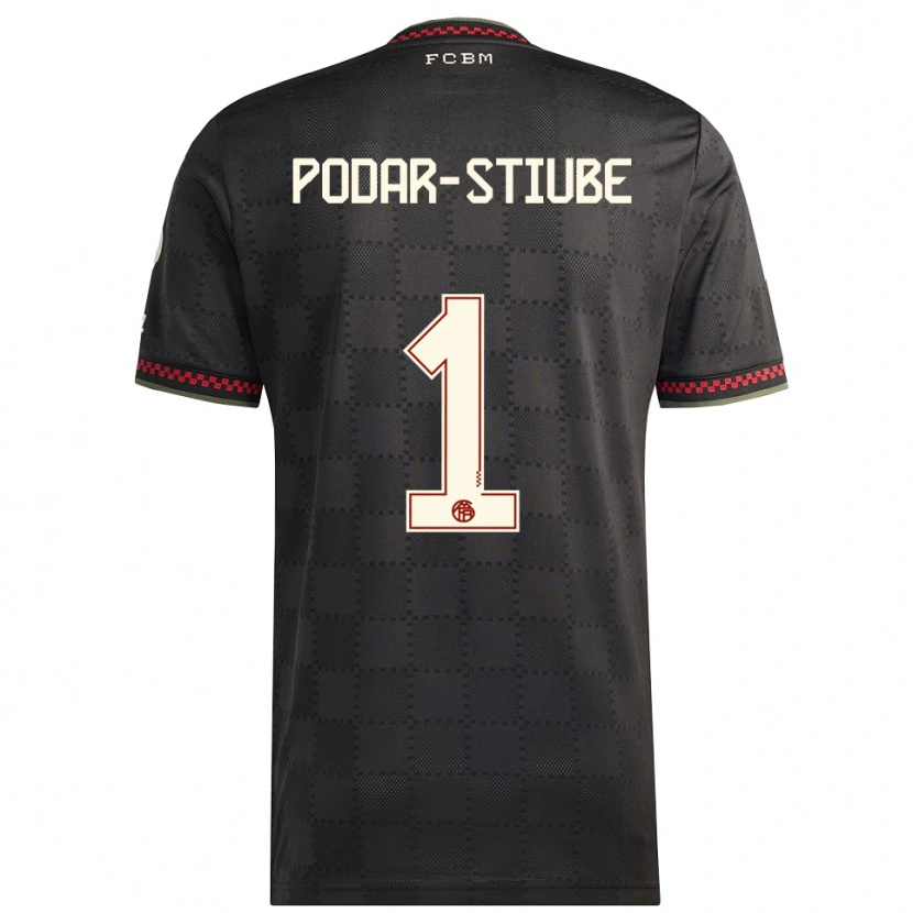 Danxen Women David Podar-Stiube #1 Black White Third Jersey 2025/26 T-Shirt