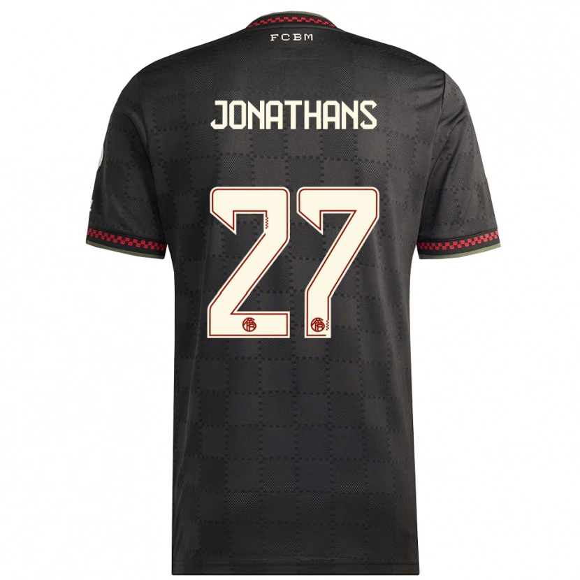 Danxen Women David Jonathans #27 Black White Third Jersey 2025/26 T-Shirt