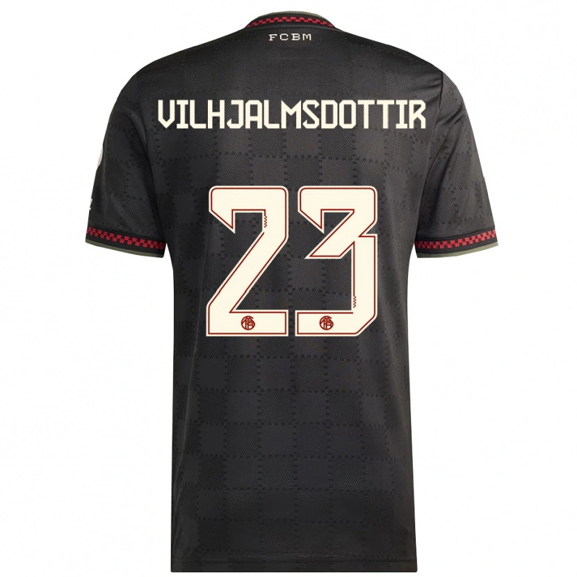 Danxen Women Karolina Lea Vilhjalmsdottir #23 Black White Third Jersey 2025/26 T-Shirt