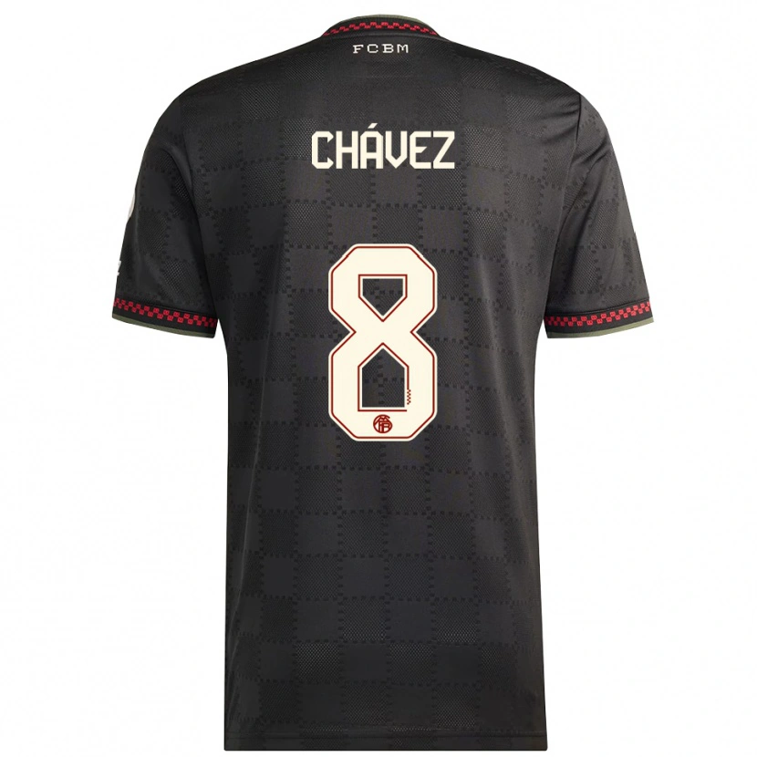 Danxen Women Felipe Chávez #8 Black White Third Jersey 2025/26 T-Shirt