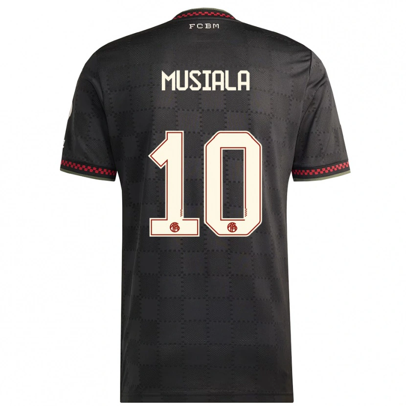 Danxen Women Jamal Musiala #10 Black White Third Jersey 2025/26 T-Shirt