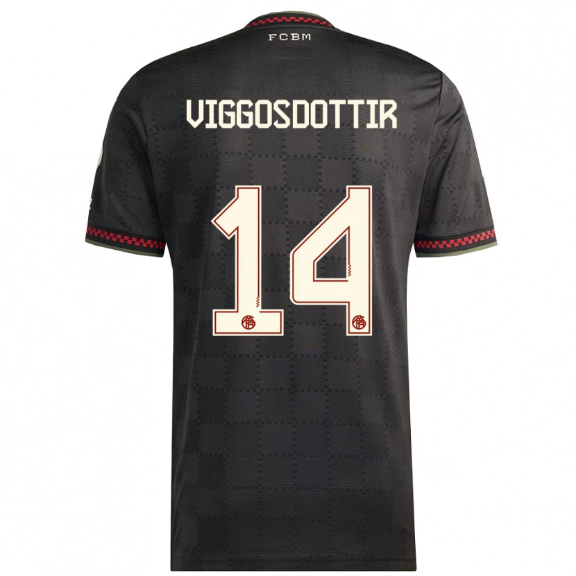 Danxen Women Glodis Perla Viggosdottir #14 Black White Third Jersey 2025/26 T-Shirt