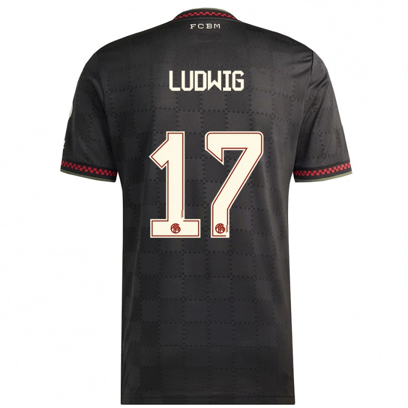Danxen Women Linus Ludwig #17 Black White Third Jersey 2025/26 T-Shirt