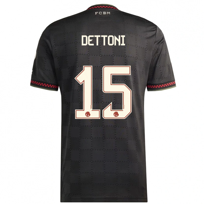 Danxen Women Grayson Dettoni #15 Black White Third Jersey 2025/26 T-Shirt
