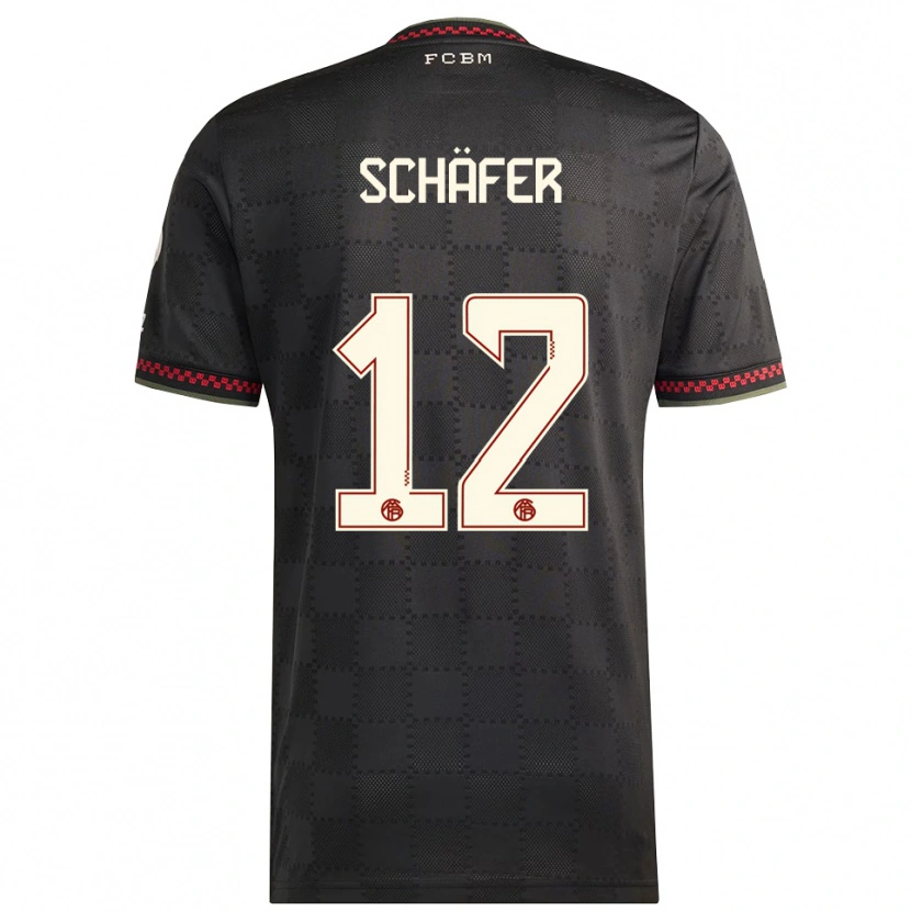 Danxen Women Luis Schäfer #12 Black White Third Jersey 2025/26 T-Shirt