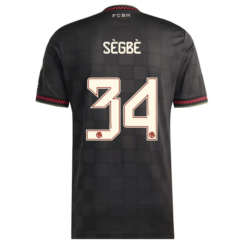 Danxen Women Désiré Sègbè #34 Black White Third Jersey 2025/26 T-Shirt