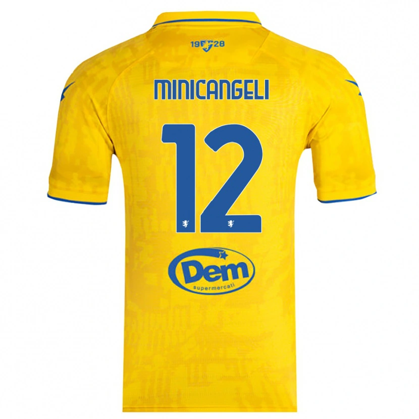 Danxen Kid Francesco Minicangeli #12 Yellow Blue Home Jersey 2025/26 T-Shirt