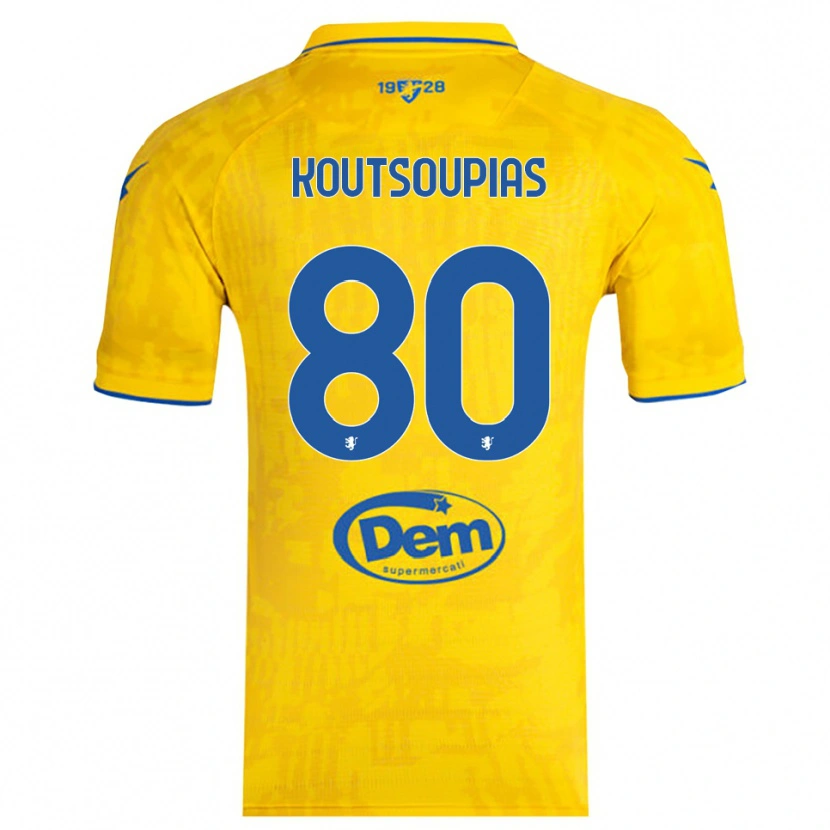 Danxen Kid Ilias Koutsoupias #80 Yellow Blue Home Jersey 2025/26 T-Shirt