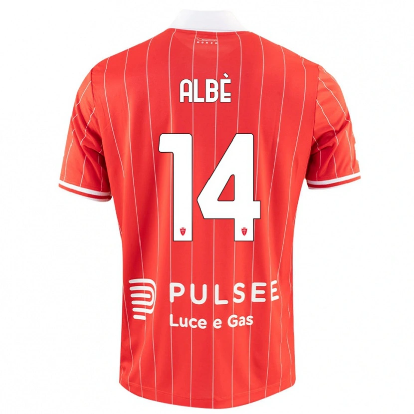 Danxen Kid Simone Albè #14 Red White Home Jersey 2025/26 T-Shirt