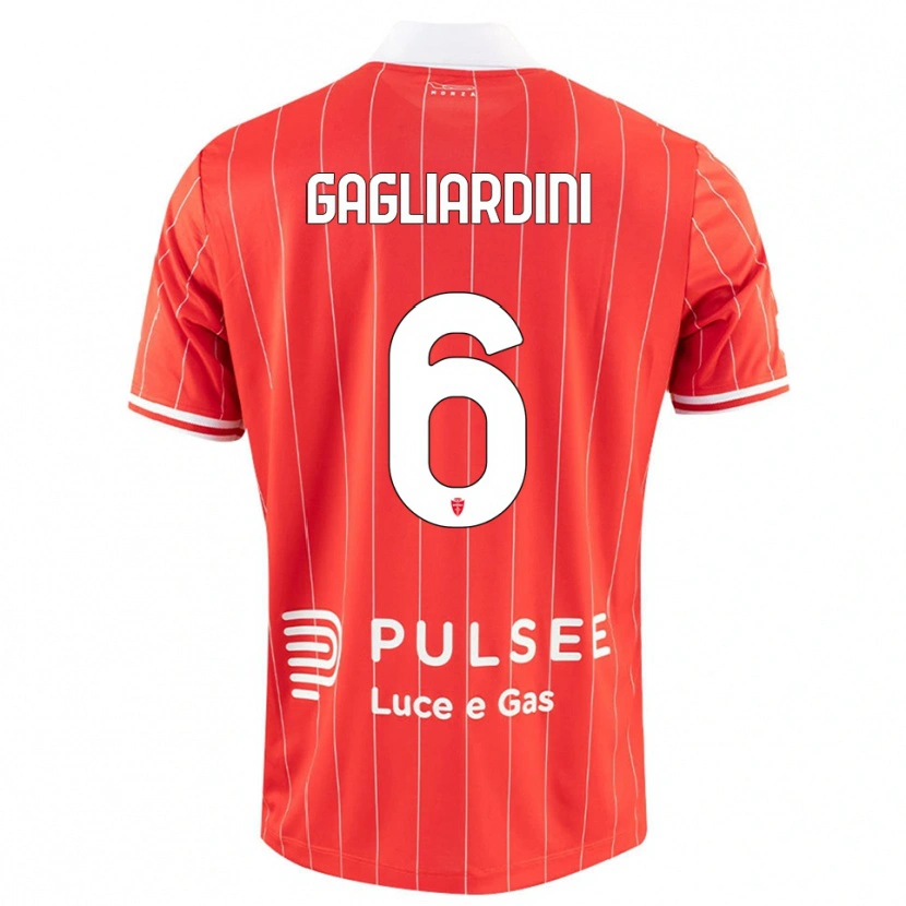 Danxen Kid Roberto Gagliardini #6 Red White Home Jersey 2025/26 T-Shirt