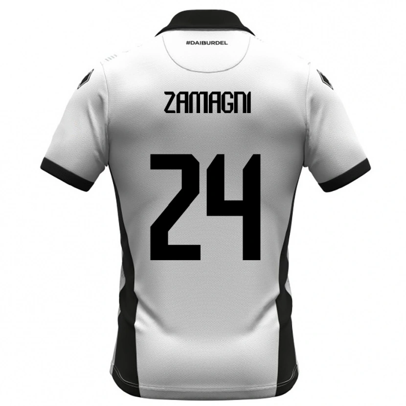 Danxen Kid Davide Zamagni #24 White Black Orange Home Jersey 2025/26 T-Shirt
