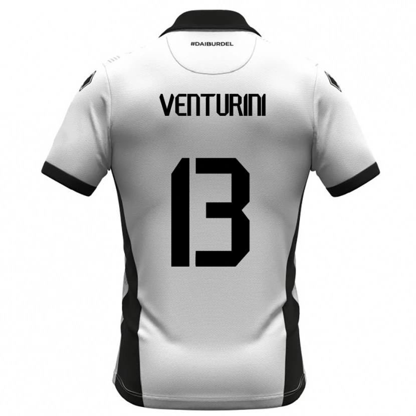 Danxen Kid Diego Venturini #13 White Black Orange Home Jersey 2025/26 T-Shirt