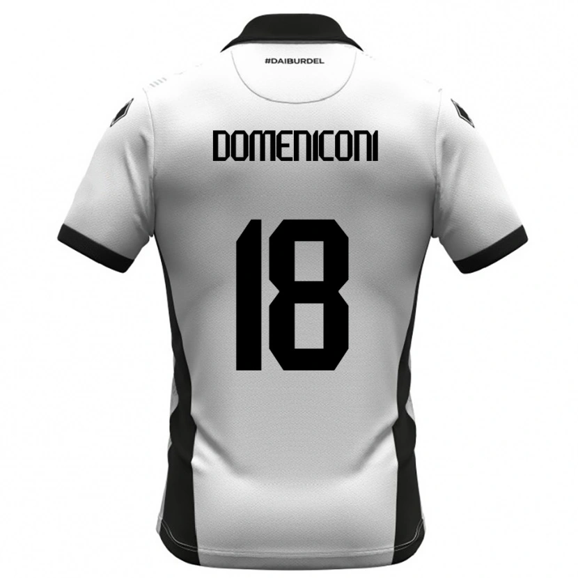 Danxen Kid Riccardo Domeniconi #18 White Black Orange Home Jersey 2025/26 T-Shirt