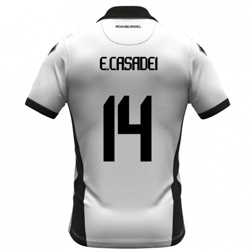 Danxen Kid Enea Casadei #14 White Black Orange Home Jersey 2025/26 T-Shirt