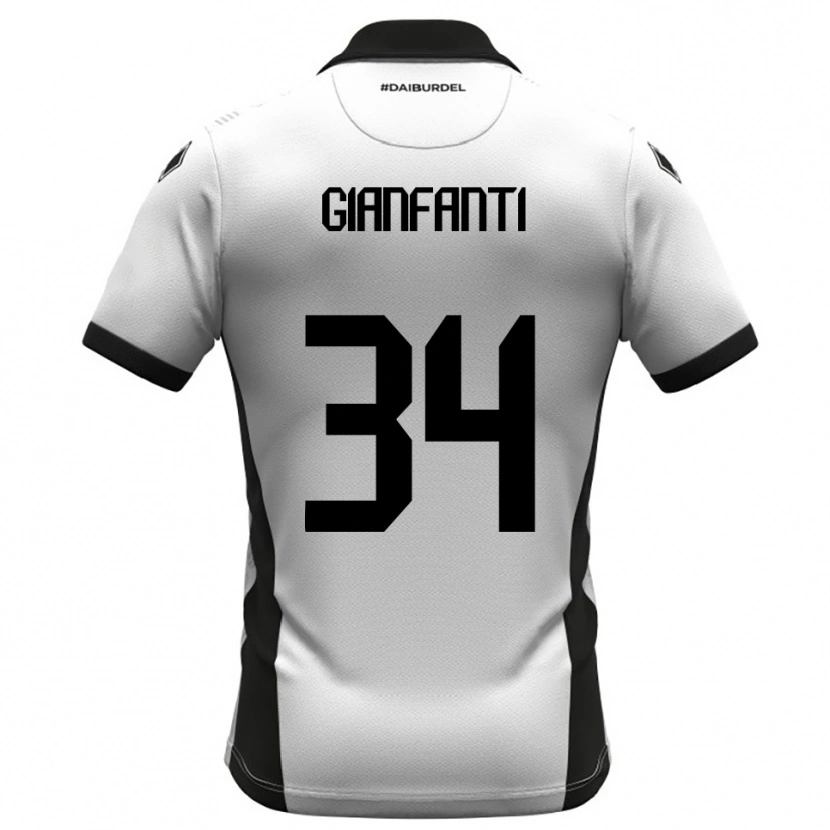 Danxen Kid Simone Gianfanti #34 White Black Orange Home Jersey 2025/26 T-Shirt