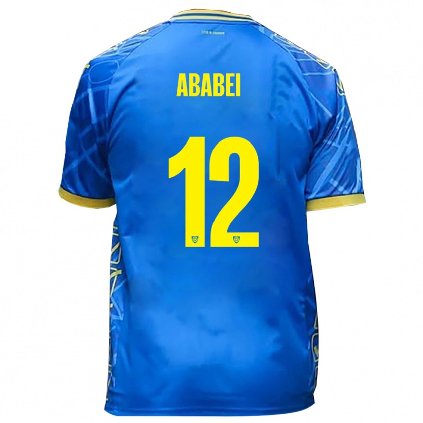 Danxen Kid Leonardo Ababei #12 Sky Blue Yellow Home Jersey 2025/26 T-Shirt