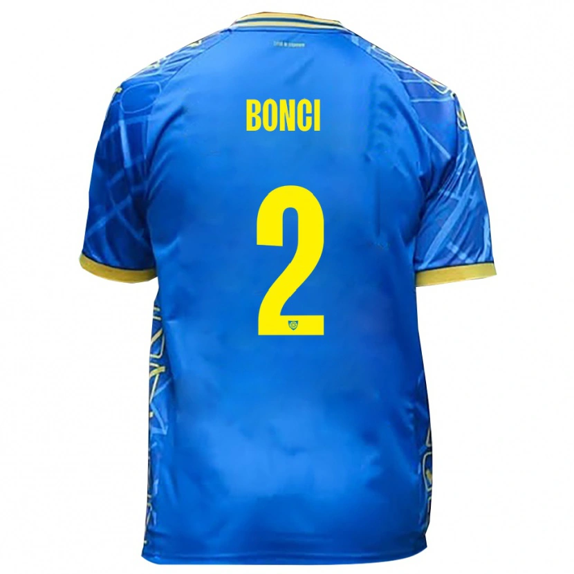 Danxen Kid Alberto Bonci #2 Sky Blue Yellow Home Jersey 2025/26 T-Shirt
