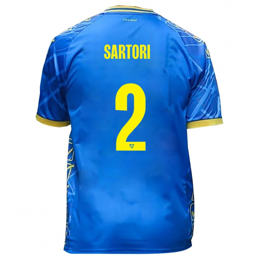 Danxen Kid Edoardo Sartori #2 Sky Blue Yellow Home Jersey 2025/26 T-Shirt
