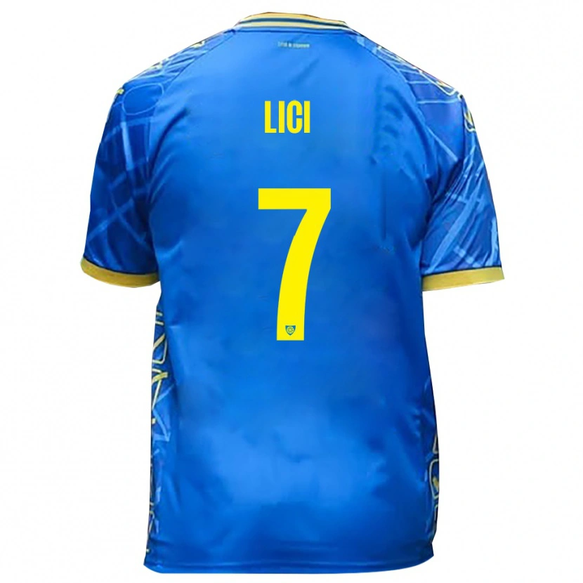 Danxen Kid Alessio Lici #7 Sky Blue Yellow Home Jersey 2025/26 T-Shirt