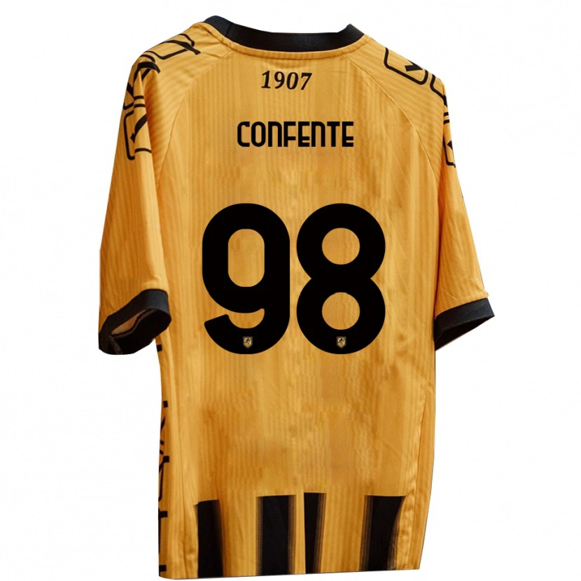 Danxen Kid Alessandro Confente #98 Yellow Black Home Jersey 2025/26 T-Shirt