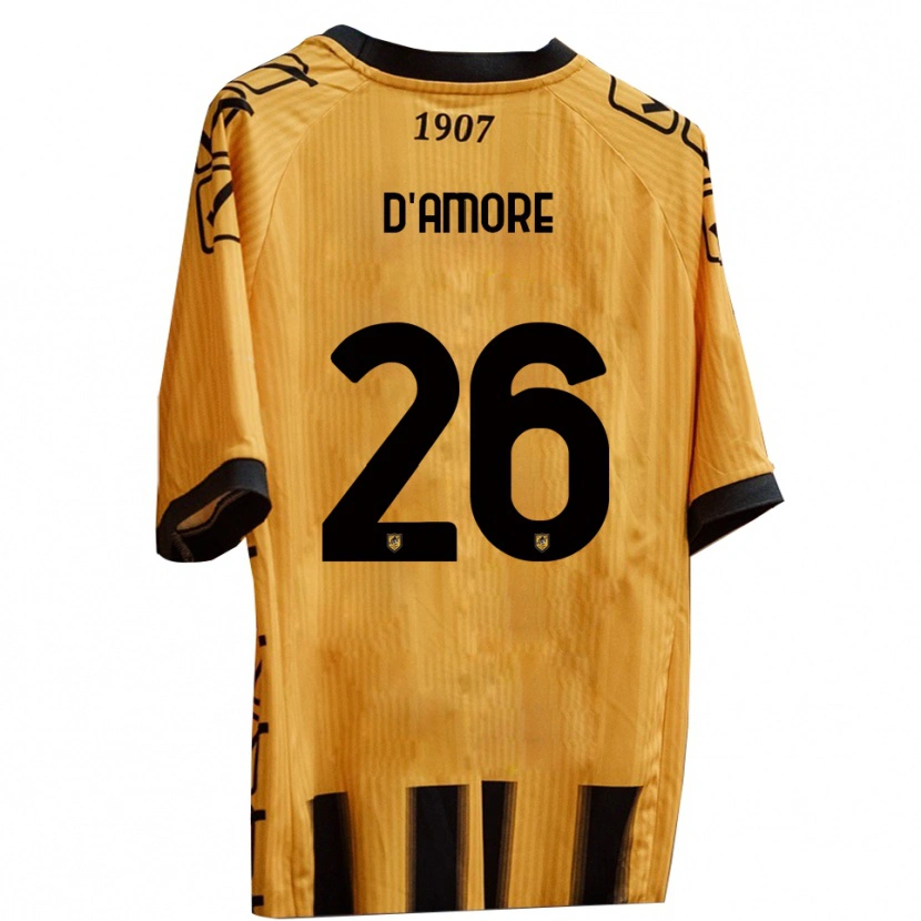 Danxen Kid Francesco D'amore #26 Yellow Black Home Jersey 2025/26 T-Shirt
