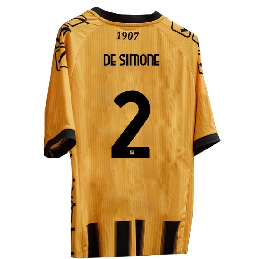 Danxen Kid Marco De Simone #2 Yellow Black Home Jersey 2025/26 T-Shirt