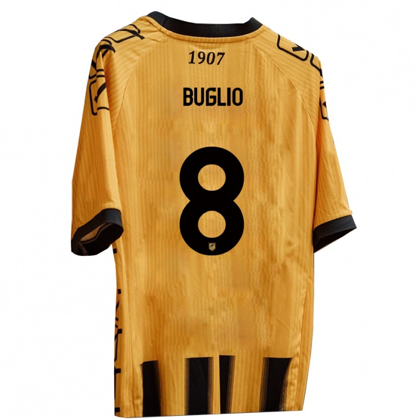 Danxen Kid Davide Buglio #8 Yellow Black Home Jersey 2025/26 T-Shirt