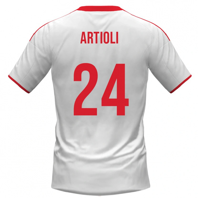 Danxen Kid Federico Artioli #24 White Red Home Jersey 2025/26 T-Shirt