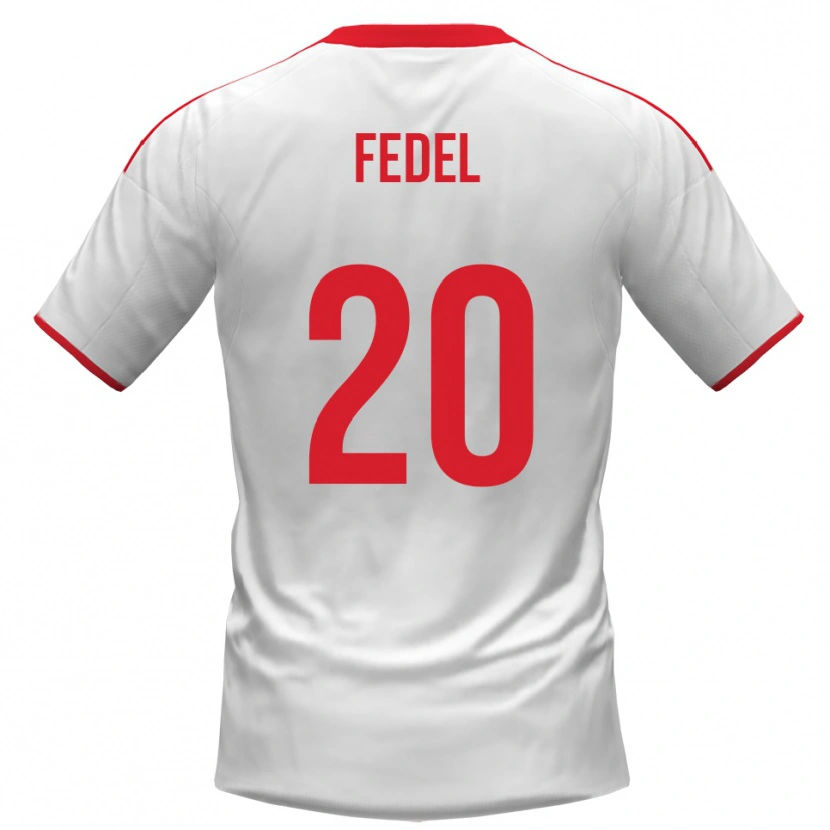 Danxen Kid Giacomo Fedel #20 White Red Home Jersey 2025/26 T-Shirt