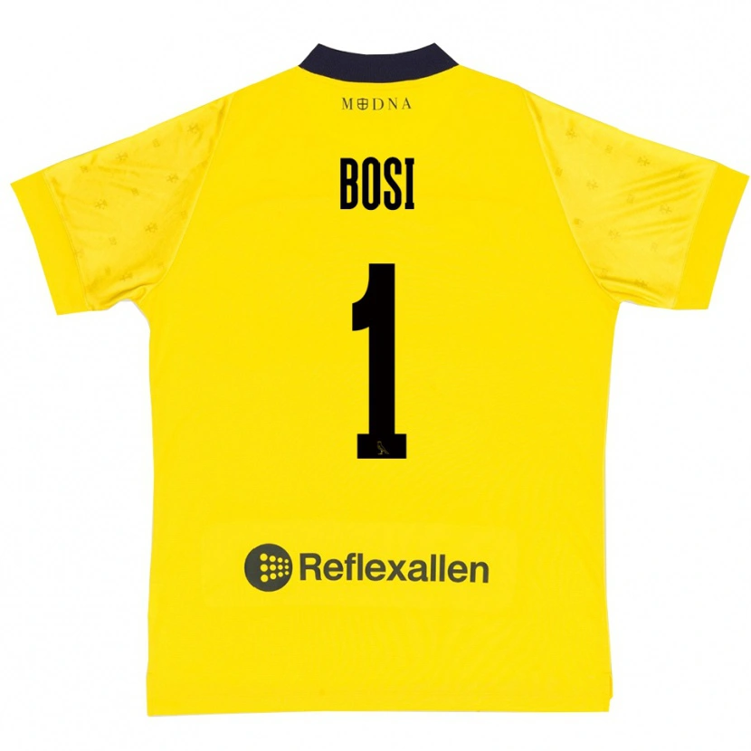 Danxen Kid Matteo Bosi #1 Yellow Navy Home Jersey 2025/26 T-Shirt