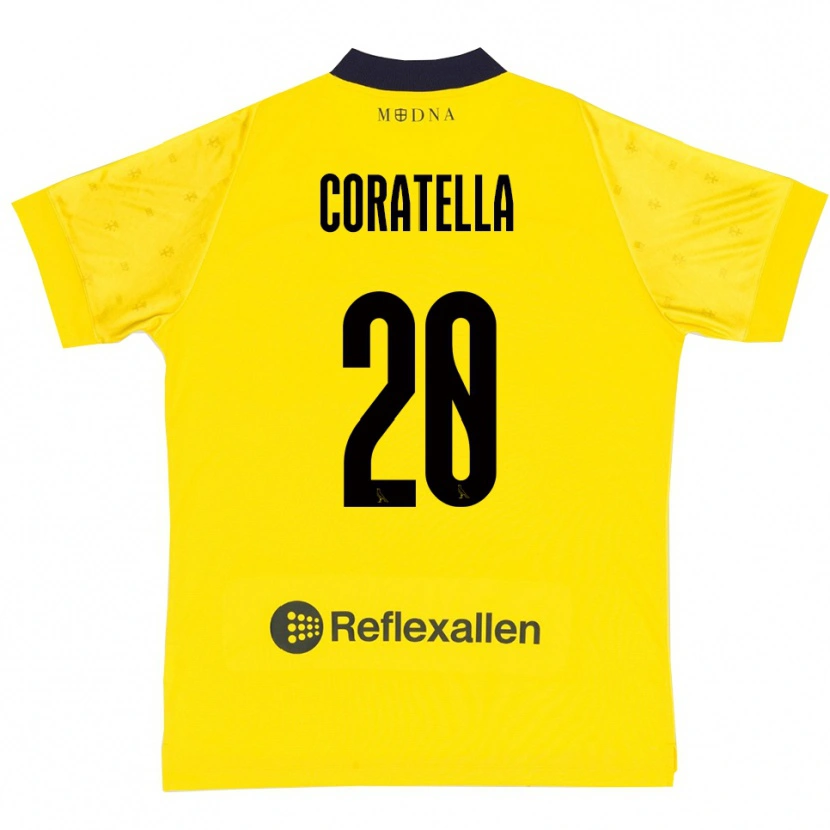 Danxen Kid Fabio Coratella #20 Yellow Navy Home Jersey 2025/26 T-Shirt