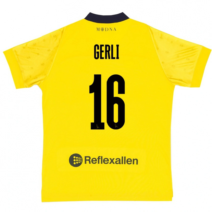 Danxen Kid Fabio Gerli #16 Yellow Navy Home Jersey 2025/26 T-Shirt